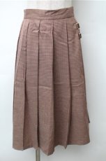 画像1: 【SALE】Fi.n.t / 千鳥柄スカート  ブラウン S-25-11-13-052-CA-SK-ET-ZT517 (1)