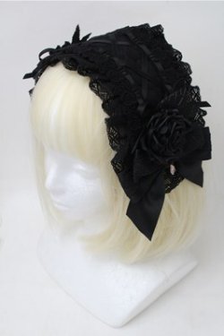 画像1: Hoshibako Works / ローズ・レディヘッドドレス  黒 S-25-11-13-006-LO-AC-AS-ZS