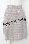 axes femme / チェックボタンスカート  ブラウン S-25-11-13-053-AX-OP-HR-ZS