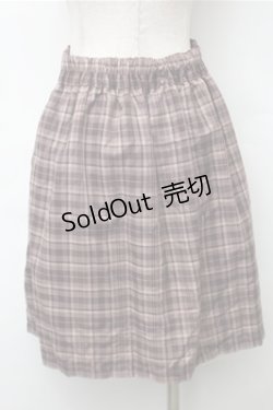 画像2: axes femme / チェックボタンスカート  ブラウン S-25-11-13-053-AX-OP-HR-ZS