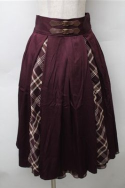 画像1: axes femme / チェック切替スカート  エンジ S-25-11-13-055-AX-SK-ET-ZS