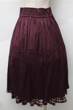 画像2: axes femme / チェック切替スカート  エンジ S-25-11-13-055-AX-SK-ET-ZS