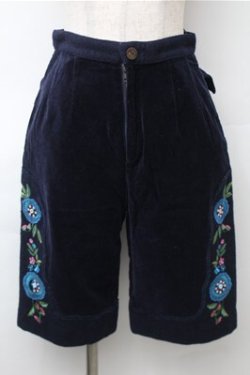 画像1: Jane Marple / ベロアパンツ  紺 S-25-11-13-059-JM-PA-AS-ZS