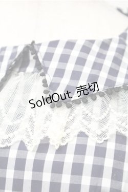 画像3: Emily Temple cute / 襟レースギンガムワンピース  紺ｘ白 S-25-11-13-064-ET-OP-HR-ZS