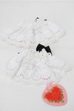 画像2: BABY,THE STARS SHINE BRIGHT / サテンリボンの綿レースお袖とめ  白ｘ黒 S-25-11-13-002-BA-ZA-AS-ZS