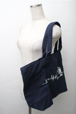 画像3: NieR Clothing / プリントバッグ  紺 S-25-11-13-019-PU-BG-AS-ZS