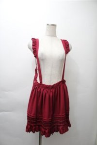 LOLITA / フリルエプロン  エンジ S-25-11-13-020-LO-ZA-HR-ZT1219S