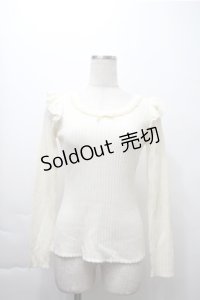 Ank Rouge / デコルテパールリブカットソー  アイボリー S-25-11-13-022-CA-BL-HR-ZS