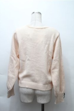 画像2: axes femme / ディテクティブ刺繍ニットカーディガン  オフ S-25-11-13-023-AX-TO-AS-ZS