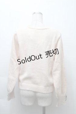 画像2: axes femme / ディテクティブ刺繍ニットカーディガン  オフ S-25-11-13-023-AX-TO-AS-ZS