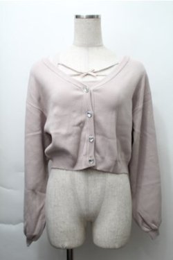 画像1: evelyn / クロスリボンカーデセット  ピンク S-25-11-13-026-LO-TO-HR-ZS