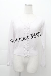 Ank Rouge / ハートボタンフリルニットカーディガン  ラベンダー S-25-11-13-028-CA-TO-HR-ZS