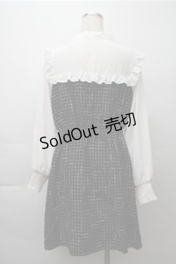 画像2: axes femme POETIQUE / ツィードボウタイワンピース  黒ｘ白 S-25-11-13-031-AX-OP-AS-ZS