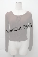 Ank Rouge / ハートボタンフリルニットカーディガン  ブラウン S-25-11-13-032-CA-TO-HR-ZS