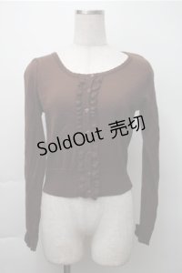 Ank Rouge / ハートボタンフリルニットカーディガン  ブラウン S-25-11-13-032-CA-TO-HR-ZS