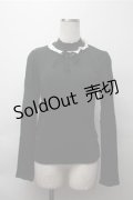 Ank Rouge / レース襟リブカットソー  黒 S-25-11-13-034-CA-BL-HR-ZS