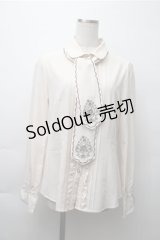 axes femme / 刺繍リボンブラウス  オフ S-25-11-13-036-AX-BL-AS-ZS