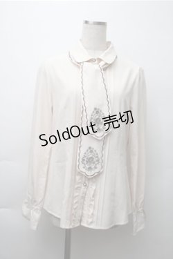 画像1: axes femme / 刺繍リボンブラウス  オフ S-25-11-13-036-AX-BL-AS-ZS