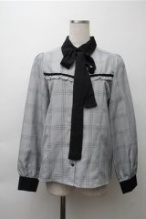 MA*RS / グレンチェックブラウス  グレー S-25-11-13-037-EL-OP-AS-ZS