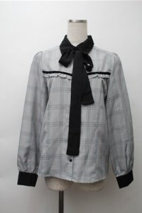 MA*RS / グレンチェックブラウス  グレー S-25-11-13-037-EL-OP-AS-ZS