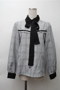 画像1: MA*RS / グレンチェックブラウス  グレー S-25-11-13-037-EL-OP-AS-ZS