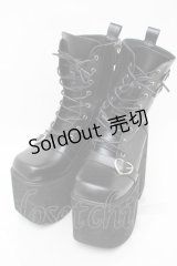 NieR Clothing / ハートバックル厚底ブーツ  黒 S-25-11-14-001-PU-SH-HR-ZS