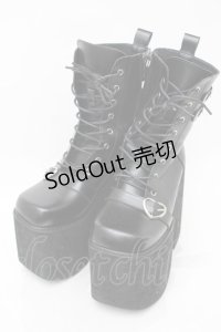 NieR Clothing / ハートバックル厚底ブーツ  黒 S-25-11-14-001-PU-SH-HR-ZS