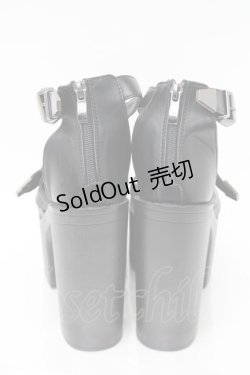 画像3: NieR Clothing / ベルトデザイン厚底サンダル  黒 S-25-11-14-003-PU-SH-HR-ZS