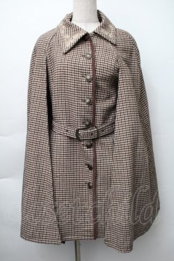 画像1: axes femme / 連釦ケープコート  ブラウン S-25-11-14-032-AX-CO-HR-ZS