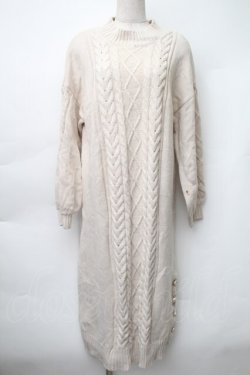 画像1: axes femme / 裾ボタンニットワンピース  アイボリー S-25-11-14-033-AX-OP-HR-ZS