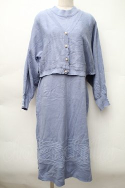 画像1: axes femme / ニットアンサンブルカーディガンｘワンピース  ブルー S-25-11-14-037-AX-TO-HR-ZS