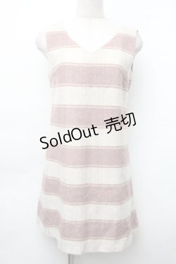 画像1: evelyn / ノースリーブニットワンピース  ピンクｘオフ S-25-11-14-038-LO-OP-HR-ZS