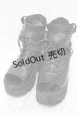 NieR Clothing / ベルトデザイン厚底サンダル  黒 S-25-11-14-004-PU-SH-HR-ZS