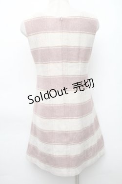 画像2: evelyn / ノースリーブニットワンピース  ピンクｘオフ S-25-11-14-038-LO-OP-HR-ZS