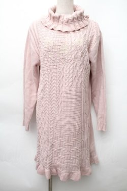 画像1: axes femme / ニットワンピース  ピンク S-25-11-14-039-AX-TO-AS-ZS