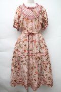 PINK HOUSE / Rambling Heartsプリントパッチワークワンピース  ピンク S-25-11-14-040-LO-OP-AS-ZS