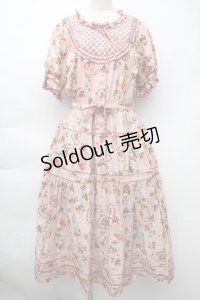 PINK HOUSE / Rambling Heartsプリントパッチワークワンピース  ピンク S-25-11-14-040-LO-OP-AS-ZS