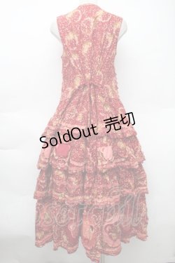 画像2: PINK HOUSE / Flower Picnic プリントパッチワークワンピース  赤 S-25-11-14-041-LO-OP-AS-ZS