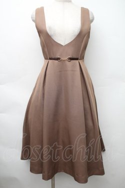 画像1: Fi.n.t / チェーンビット使いディープVネックジャンパースカート  モカブラウン S-25-11-14-042-CA-OP-HR-ZS