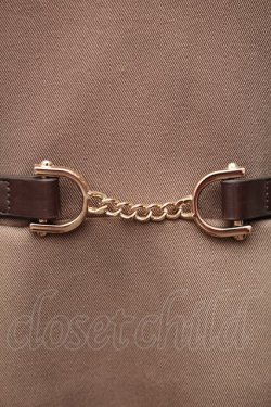 画像3: Fi.n.t / チェーンビット使いディープVネックジャンパースカート  モカブラウン S-25-11-14-042-CA-OP-HR-ZS