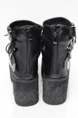 画像3: NieR Clothing / ベルトデザイン厚底サンダル  黒 S-25-11-14-004-PU-SH-HR-ZS