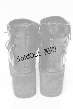 画像3: NieR Clothing / ベルトデザイン厚底サンダル  黒 S-25-11-14-004-PU-SH-HR-ZS