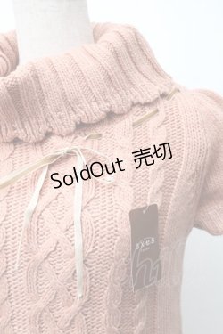 画像3: axes femme / ニット切替ワンピース  ピンクｘベージュ S-25-11-14-044-AX-OP-HR-ZS