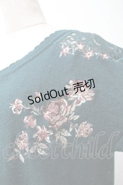 画像3: axes femme / フラワー刺繍ニットワンピース  グリーン S-25-11-14-046-AX-OP-HR-ZS