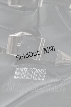 画像4: NieR Clothing / ベルトデザイン厚底サンダル  黒 S-25-11-14-004-PU-SH-HR-ZS