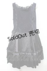 Rosina Blue / ベロア切替ジャンパースカート  紺ｘ黒 S-25-11-14-047-LO-OP-HR-ZS