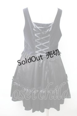 画像2: Rosina Blue / ベロア切替ジャンパースカート  紺ｘ黒 S-25-11-14-047-LO-OP-HR-ZS