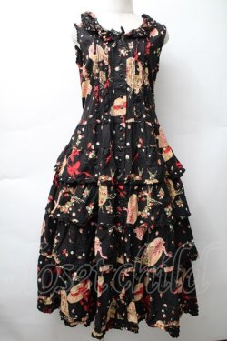 画像1: PINK HOUSE / ストロベリーハットワンピース  黒 S-25-11-14-049-LO-OP-AS-ZS