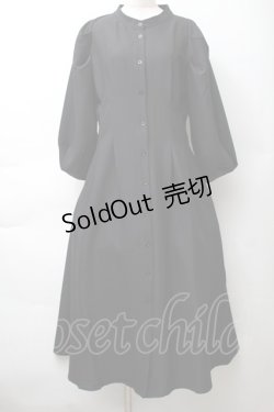 画像1: axes femme / ロングシャツワンピース  黒 S-25-11-14-050-AX-TO-HR-ZS