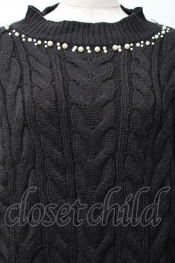 画像3: axes femme / ケーブル編みニットワンピース  黒 S-25-11-14-052-AX-OP-HR-ZS